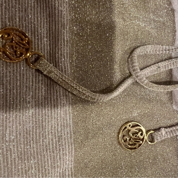 NWOT Luli Fama T-Back Mini Dress Swim Cover Coverup Gold with Stripes XS - Picture 11 of 12